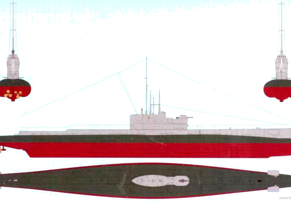 Submarine HMS Perseus N36 [Submarine] - drawings, dimensions, figures